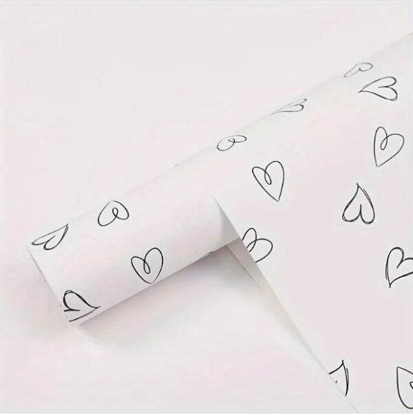 Papel Coreano Blanco con Corazones x20 pliegos