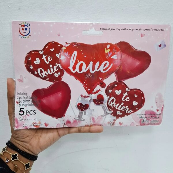 Globos Foil Corazon Love 5 piezas - Image 2