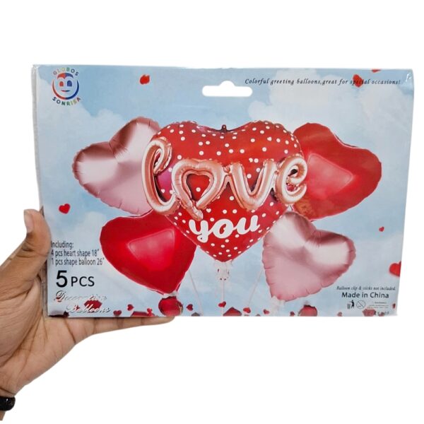 Globos Foil Amor Love Set 5 piezas