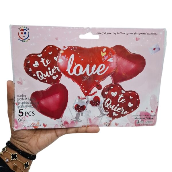 Globos Foil Corazon Love 5 piezas