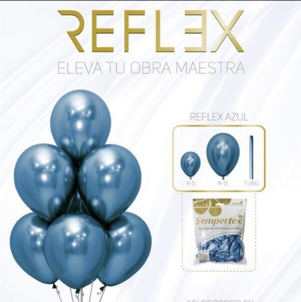 Globos Sempertex R12 Reflex Azul x10 unid. - Image 4