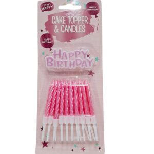 Velas 20pzas Metal HB Rosada #7250  x6 Paq.