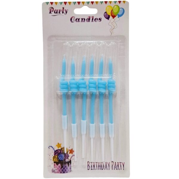 Velas 6pzas Tornillo Azul x6 Paq.