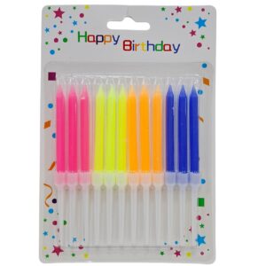 Velas 12 pzas Palitos Neon x6 Paq.