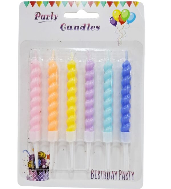 Velas 6pzas Tornillo Pastel#72521 x6 Paq.