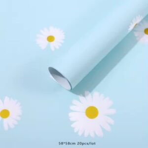 Papel Coreano de Flores Azul x20 pliegos
