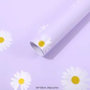 Papel Coreano de Flores Morado x20 pliegos