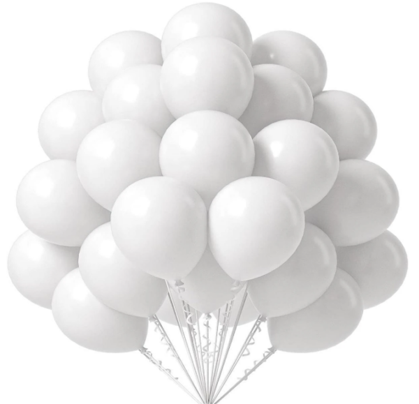Globos Latex Sonrisa R11 Blanco Mate x50 unid