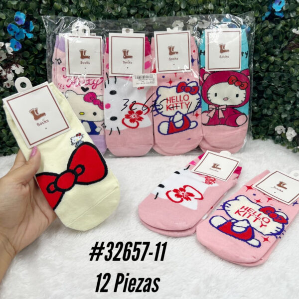 MEDIAS KITTY LAZO TOBILLERA x12 PARES