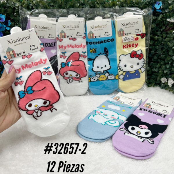 MEDIAS SANRIO BLANCO TOBILLERA x12 PARES