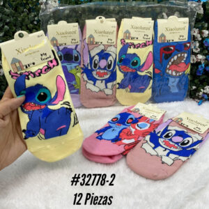 MEDIAS STITCH AMARILLAS TOBILLERAS x12 PARES