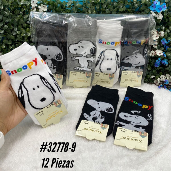 MEDIAS SNOOPY TOBILLERAS x12 PARES