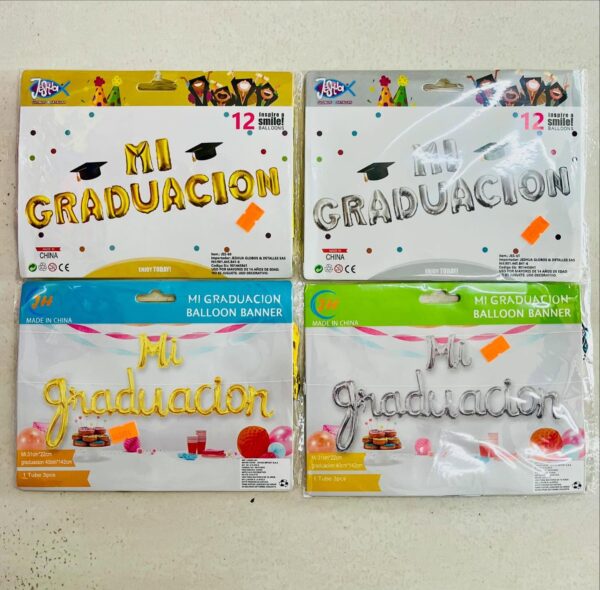 Globos Foil Mi Graduacion 12 piezas x4 unid - Image 3