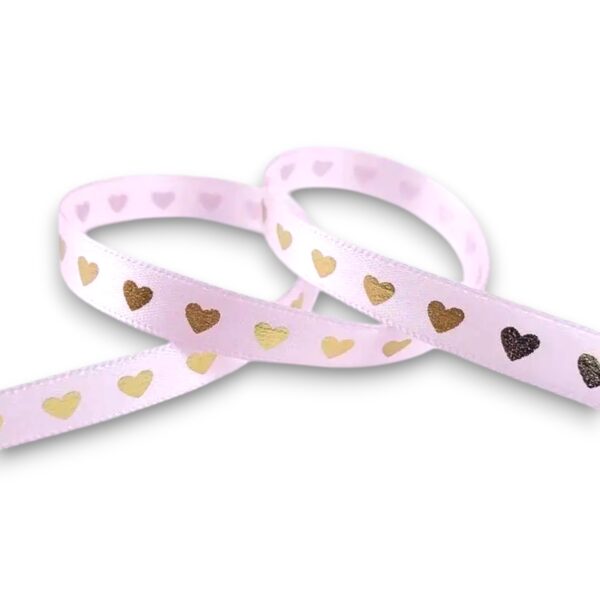 Cintas Estampadas #3 Corazón Rosa Bebé x50 mtrs