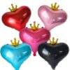 Globos Foil 20' Corazon Corona x12 unid