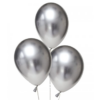 Globos Sonrisa R12 Cromado Plateado x10 uni