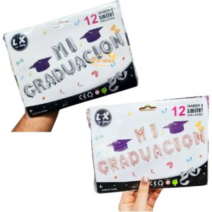 Globos Foil Mi Graduacion 12 piezas x4 unid