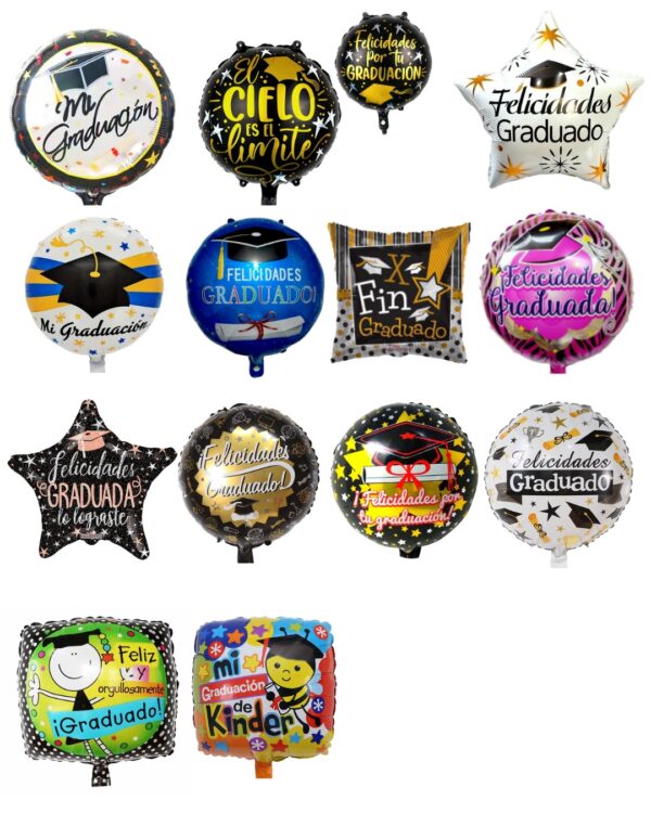 Globos Foil 18' Graduacion x12 unid.