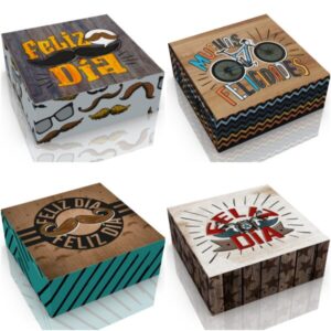 Cajas Sorpresa 24x24cm F.Dia Varon x8 unid