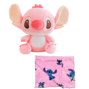 Peluche Stitch Rosado c/cobija 40cm PS629