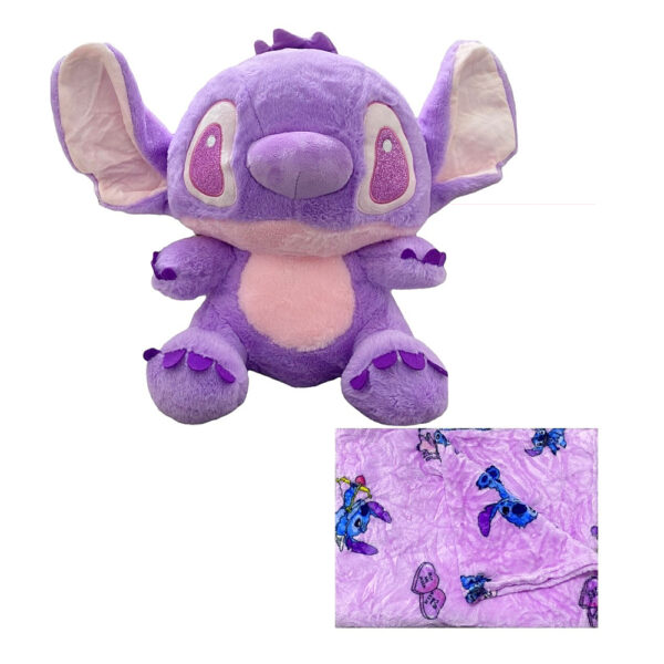 Peluche Stitch Lila c/cobija 40cm PS630