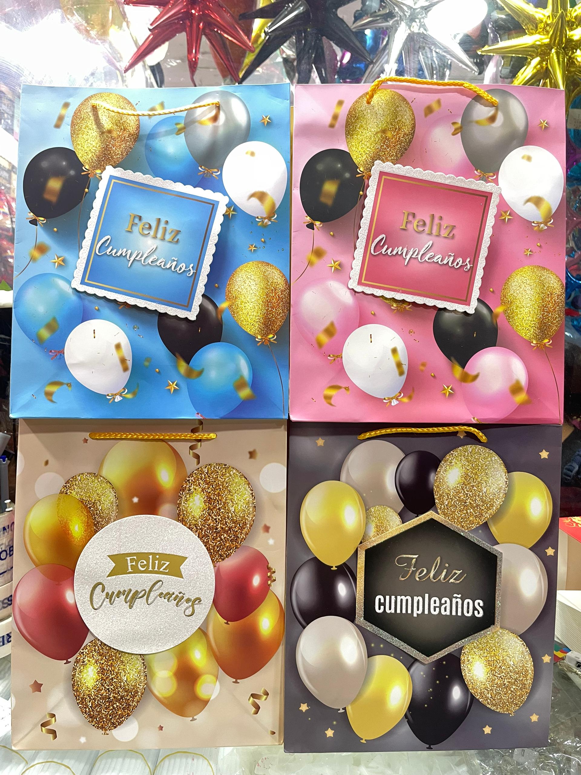 Bolsas Delux 24x18 Cumple Globos x12 unid - Image 2