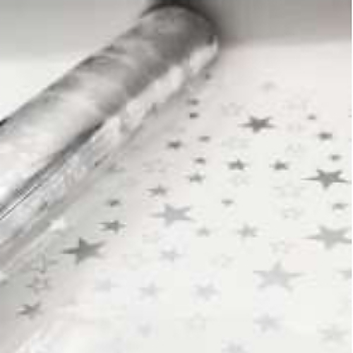 Celofan Estrellas Plateadas x30 metros