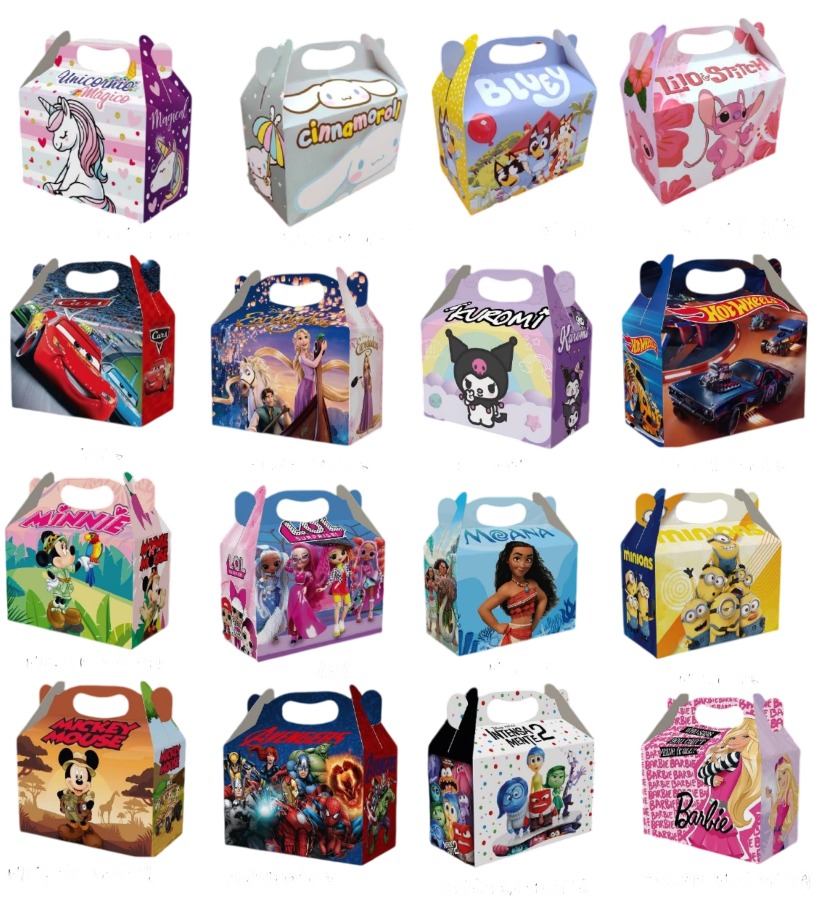 Cajas Cotillón Personajes Infantiles x12 unid.