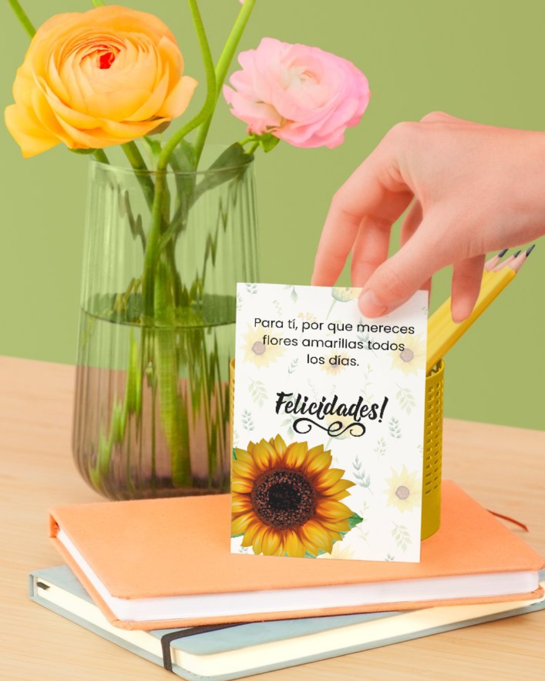 Tarjetas Afiche Flores Amarillas x8 unid. - Image 4