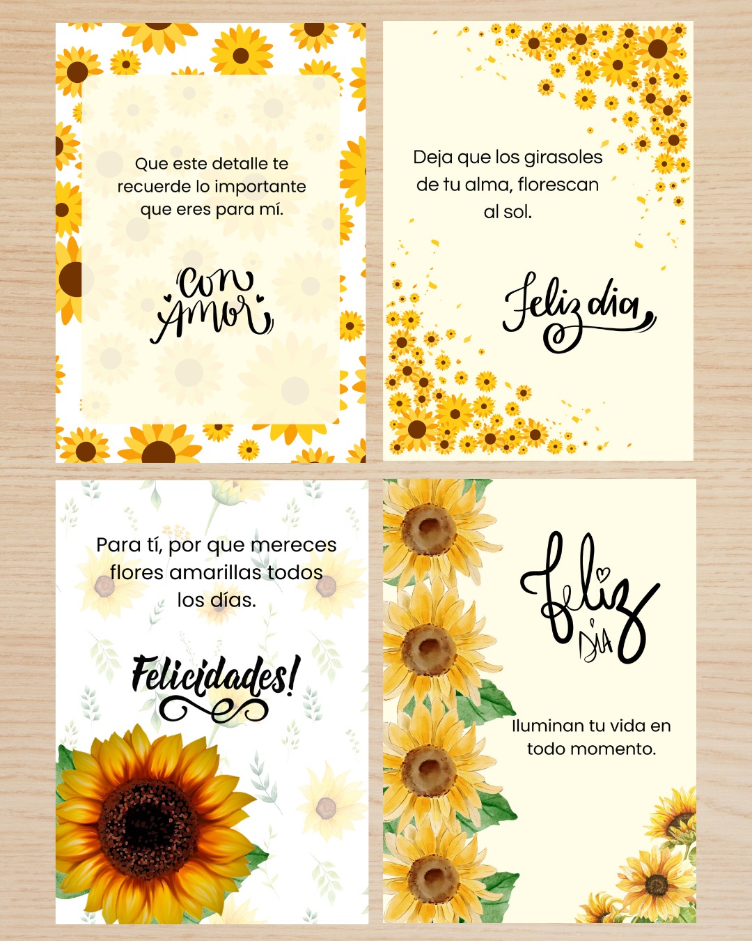 Tarjetas Afiche Flores Amarillas x8 unid. - Image 3