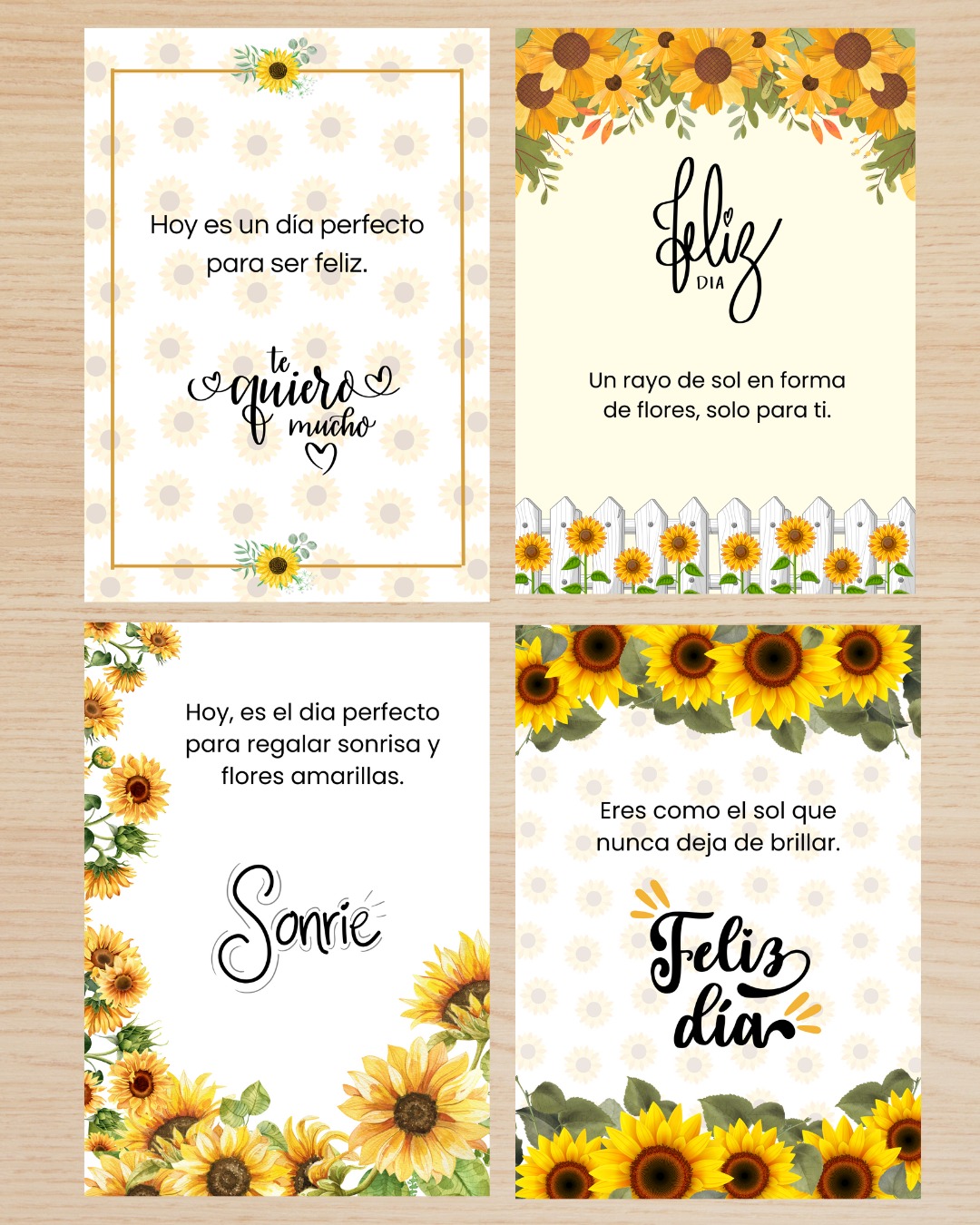 Tarjetas Afiche Flores Amarillas x8 unid. - Image 5
