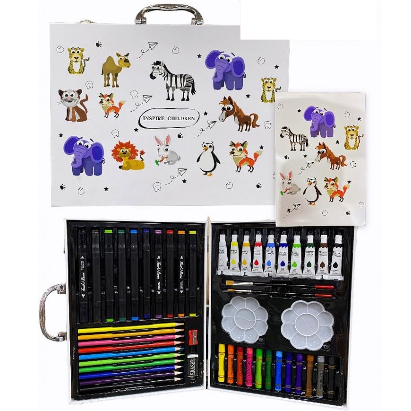 Set de Arte Maleta Metal Animalitos 48 piezas $001