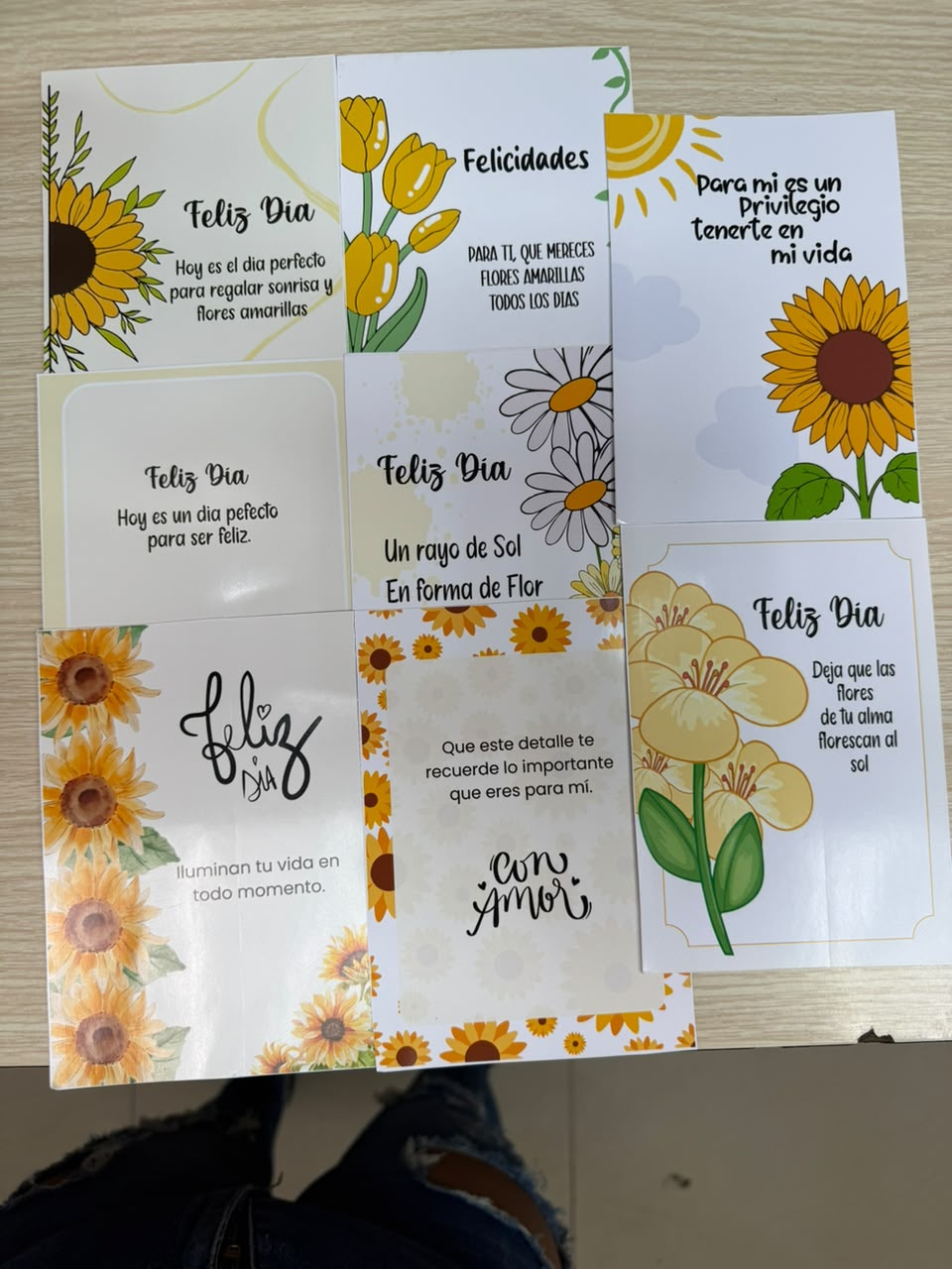 Tarjetas Afiche Flores Amarillas x8 unid. - Image 8