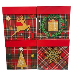 Cajas Cubo 30x30 Navidad Fondo x3 unid.