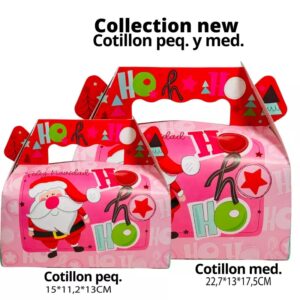 Cajas Cotillon Navidad Santa Med. x12 unid