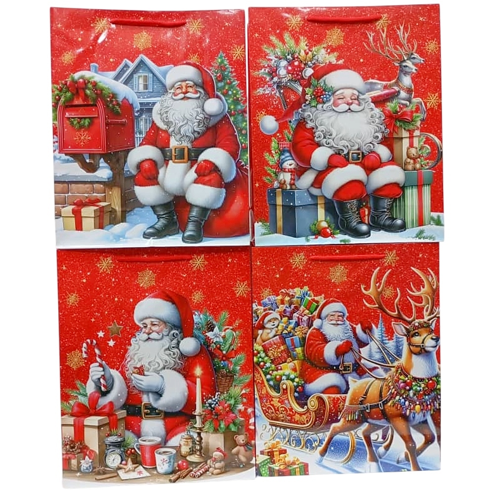 Bolsas Clasic 24×18 Navidad Santa Rojo x12 unid