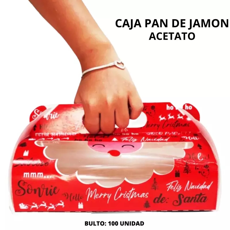 Cajas Pan de Jamon Santa c/Visor x100 unid