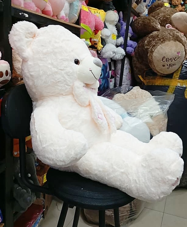 Peluche Oso Blanco Corbata 80cm #21982 - Image 2