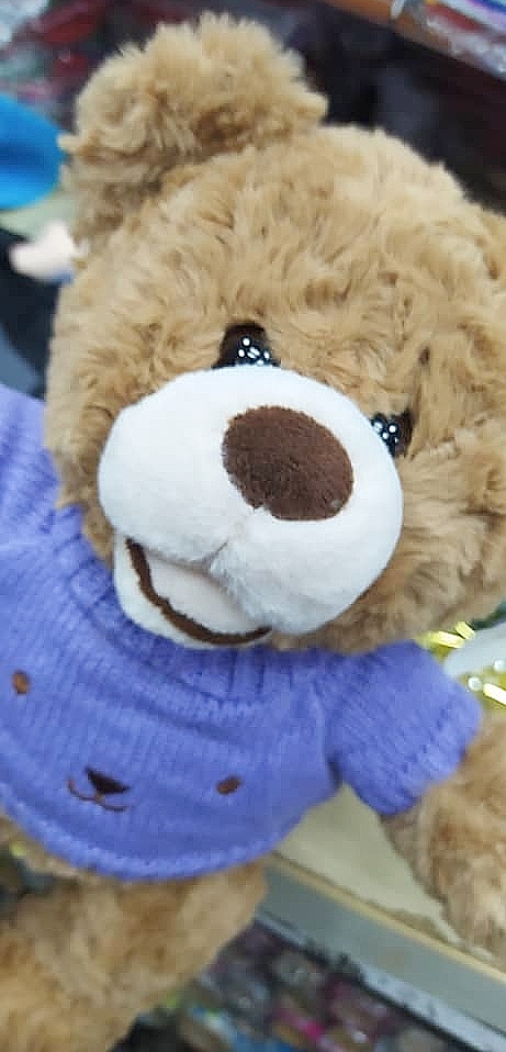 Peluche Oso Sweter Verde Morado 35cm #21818 - Image 3