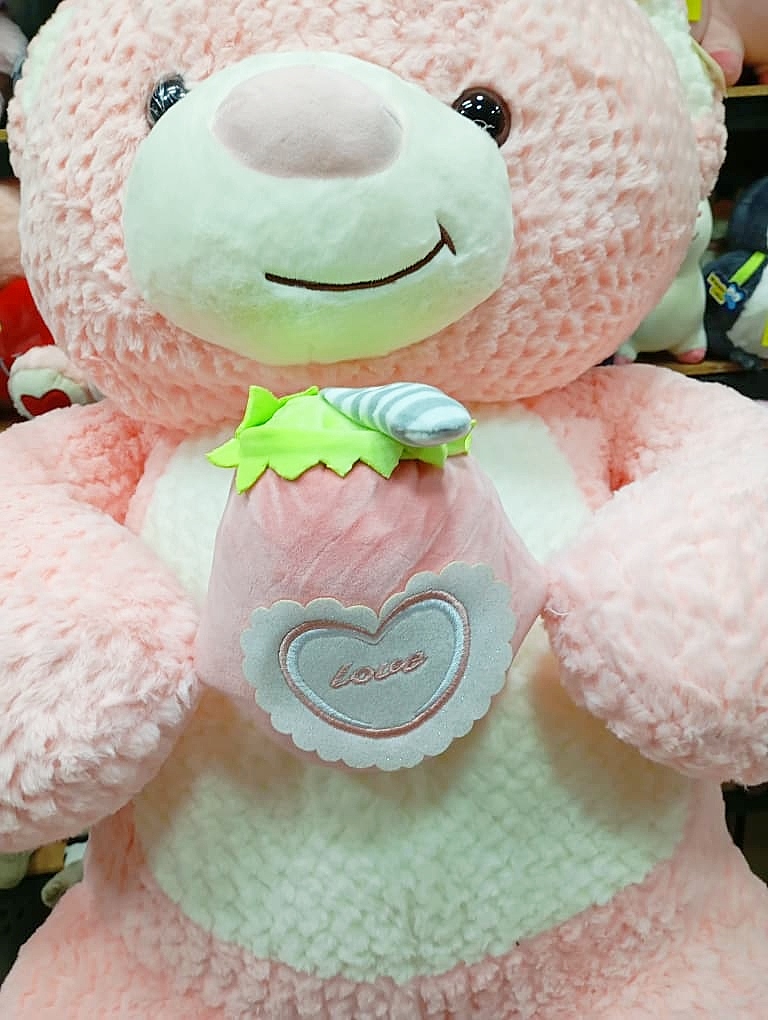 Peluche Oso Rosado c/fresa 100cm #21976 - Image 4