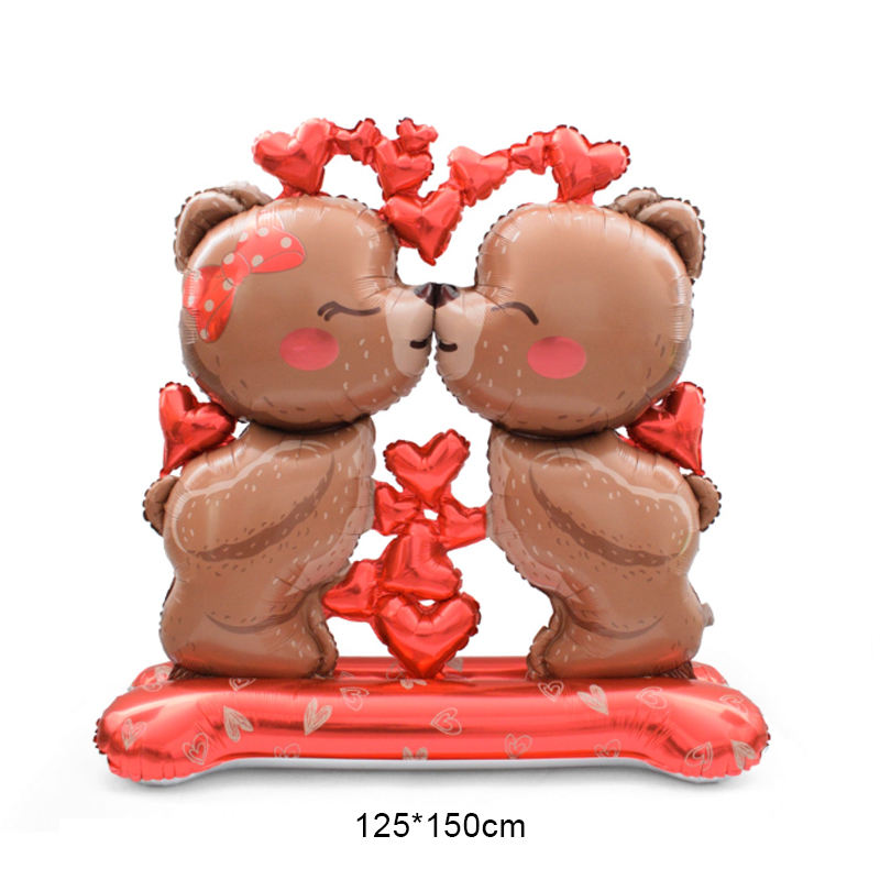 Globo Foil 48' Jumbo Oso Pareja c/Base