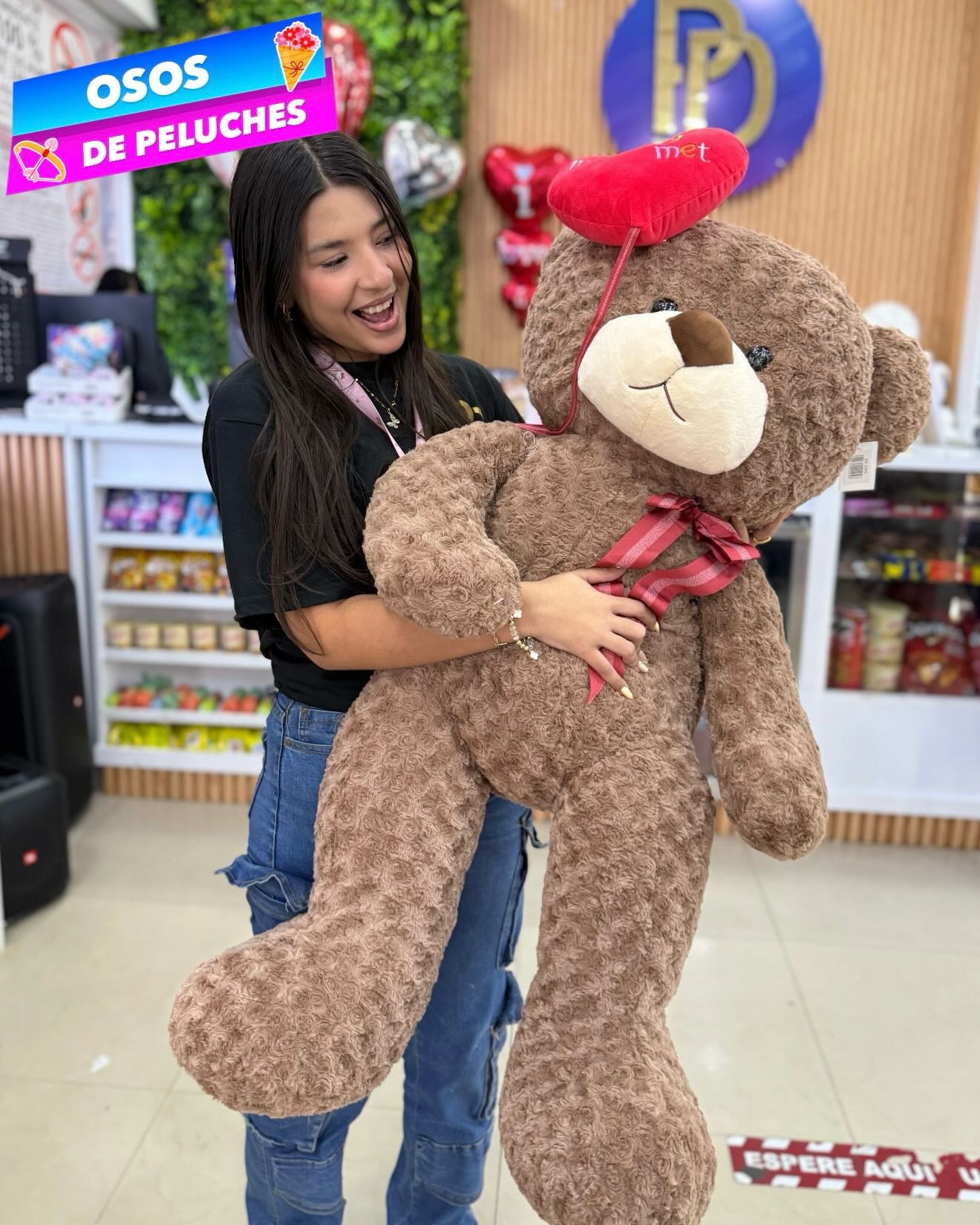 Peluche Oso Globo Corazon 90cm DX2206 - Image 3