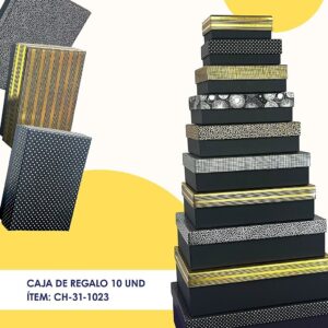 Cajas Duras Pack x10 piezas Dorado Negro