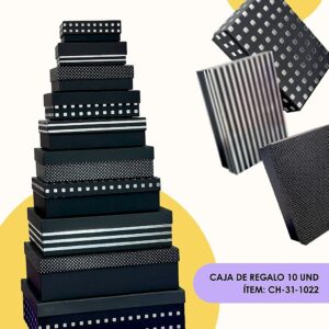 Cajas Duras Pack x10 piezas Negras