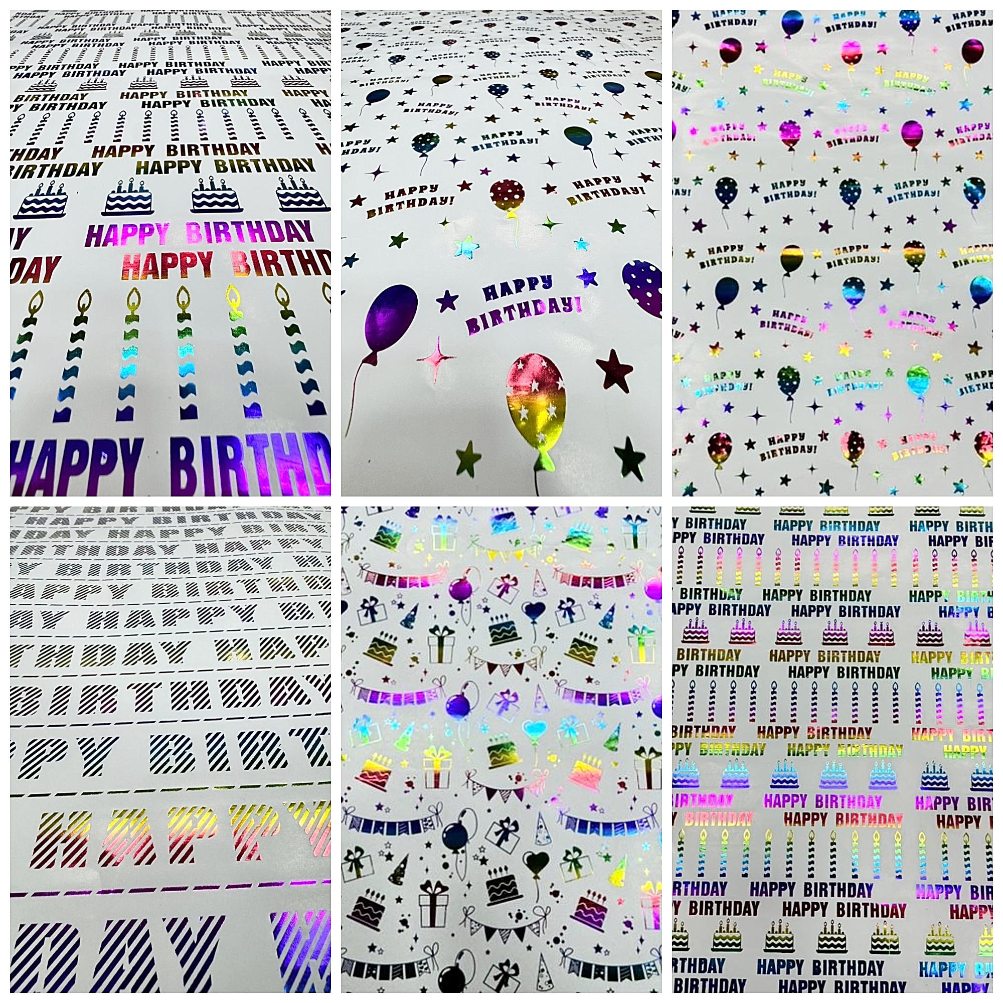Papel de Regalo Metalico Cumple x20 pliegos