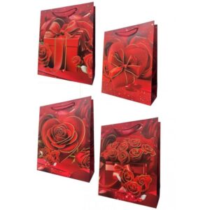 Bolsas Lujo 32×26 G. Rosas Rojas x12 unid