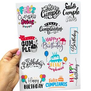 Stickers Vinil Feliz Cumpleaños x24 piezas