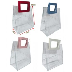 Bolsa PVC M Asa Cuadra. (20x18x10) x10 unid