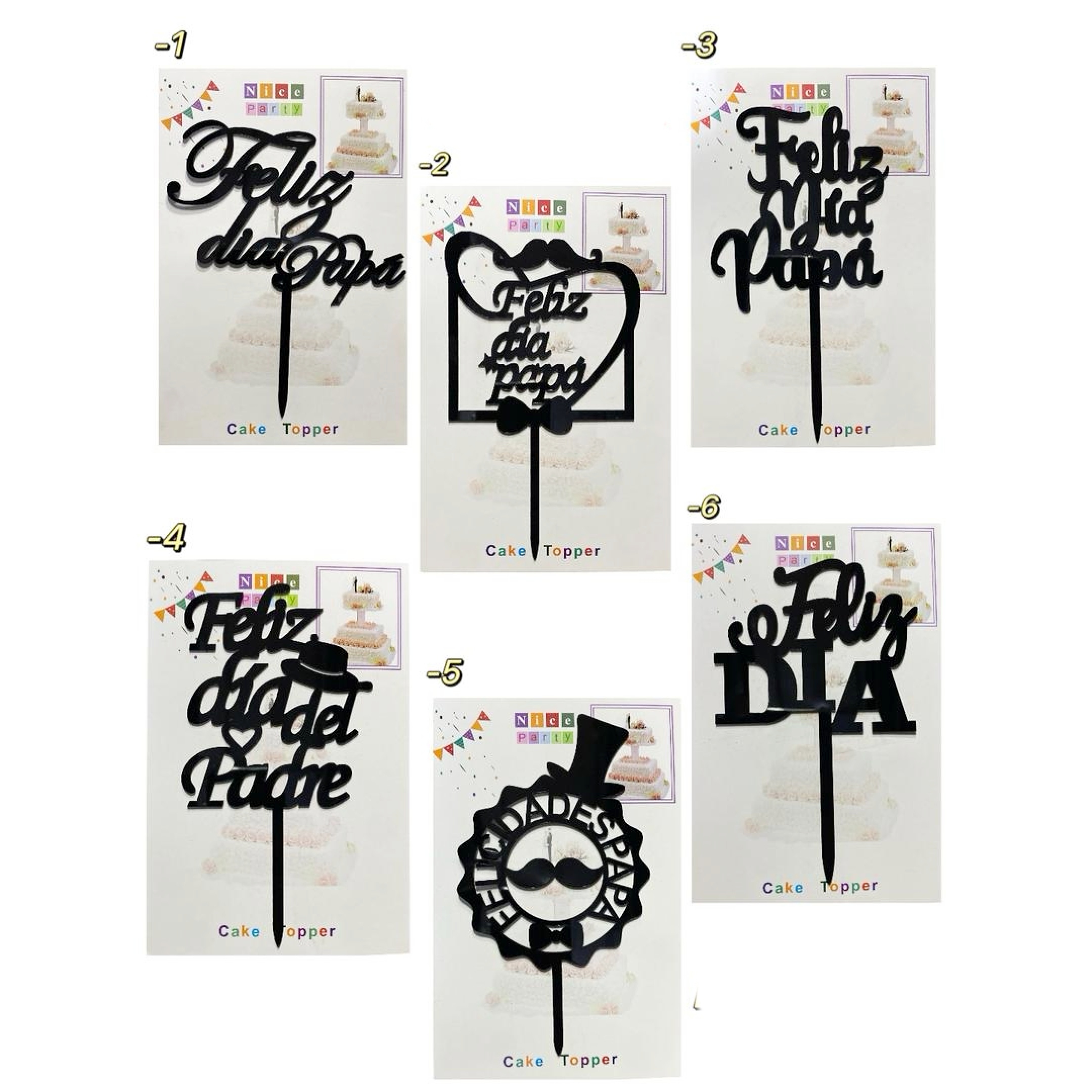 Topper Acrilico Dia del Padre x12 unid.