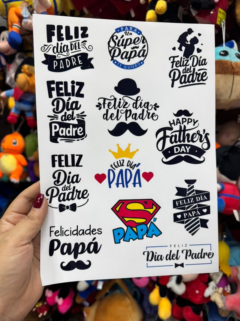 Stickers Vinil Dia del Padre x24 piezas - Image 2